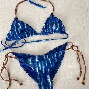 Sofia by ViX | Blue White Tie Dye Bikini Set | Size Small